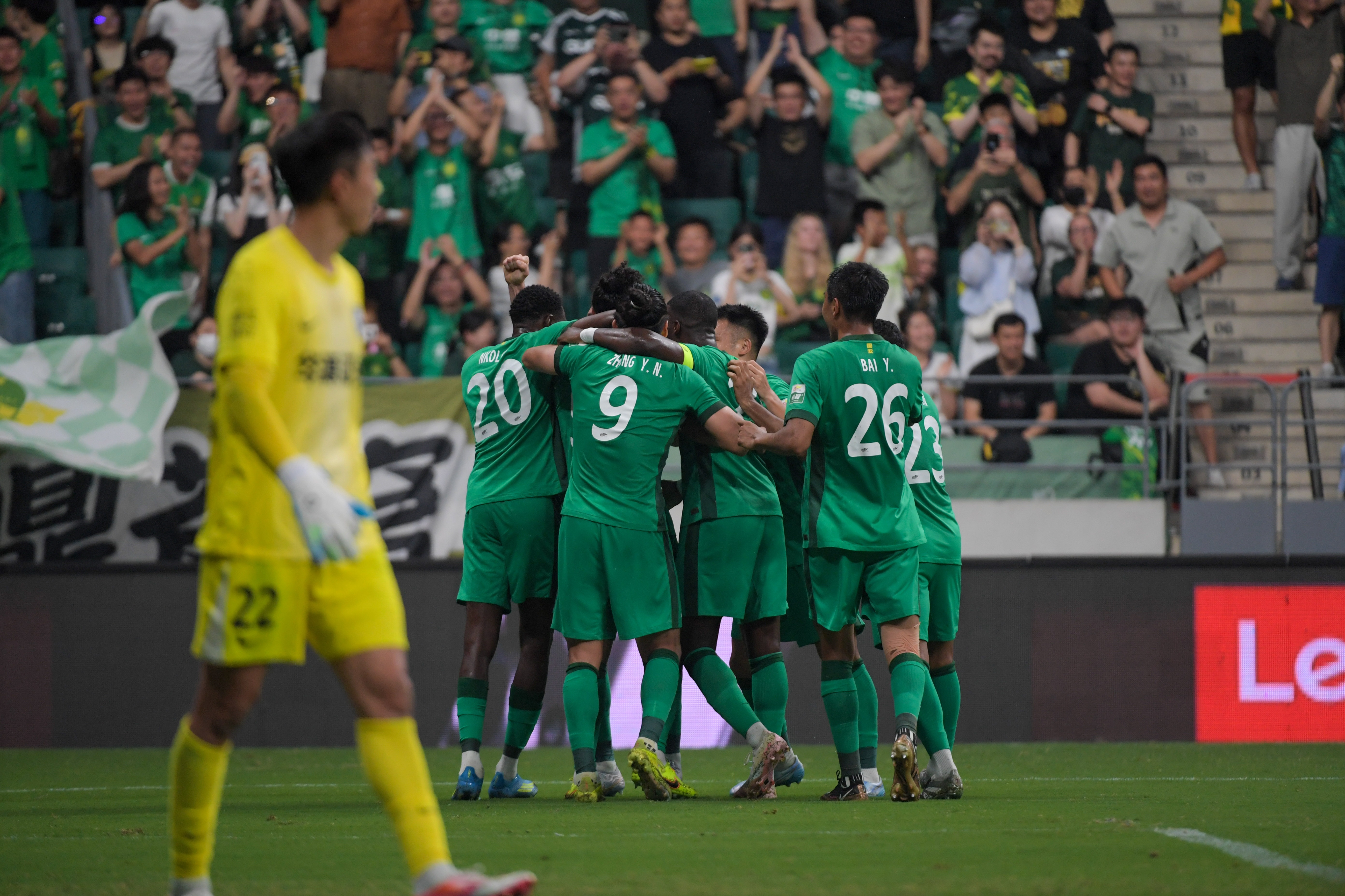 北京国安客场4-2胜天津津门虎 近8轮6胜2平进19球失8球