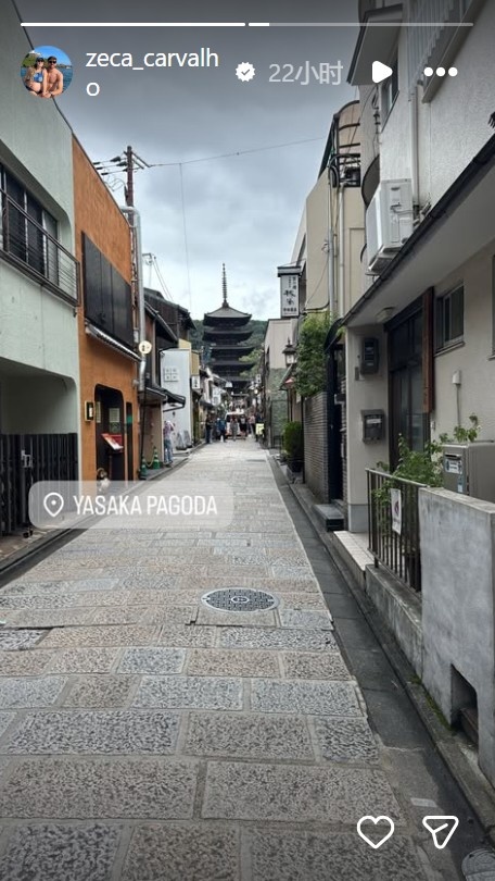 泰山外援泽卡在日本京都旅游,他因伤缺席6-8周 泰山外援泽卡在日本京都旅游,他因伤缺席6-8周